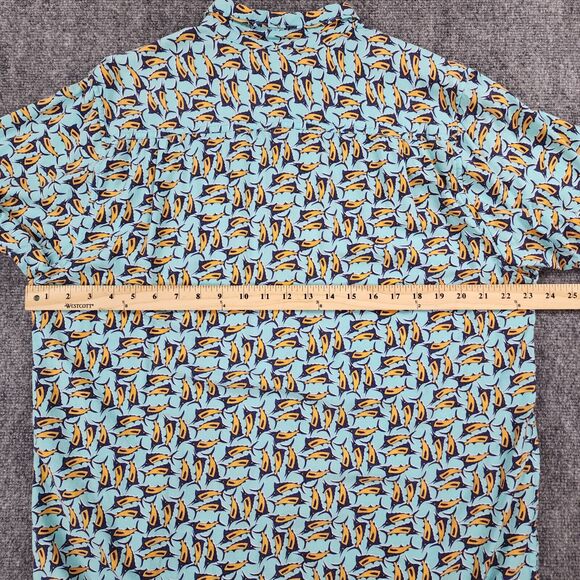 Tommy Bahama Shirt Mens Large Blue Marlin Fish AOP Button Up Hawaiian Tropical - Picture 5 of 15